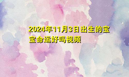 2024年11月3日出生的宝宝命运好吗视频