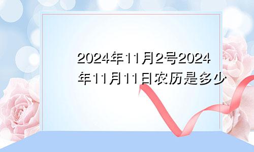 2024年11月2号2024年11月11日农历是多少