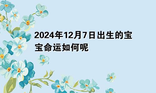 2024年12月7日出生的宝宝命运如何呢