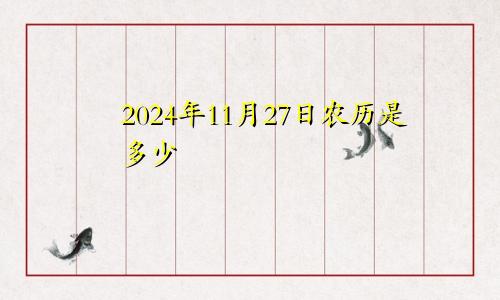 2024年11月27日农历是多少