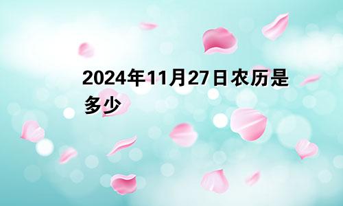 2024年11月27日农历是多少