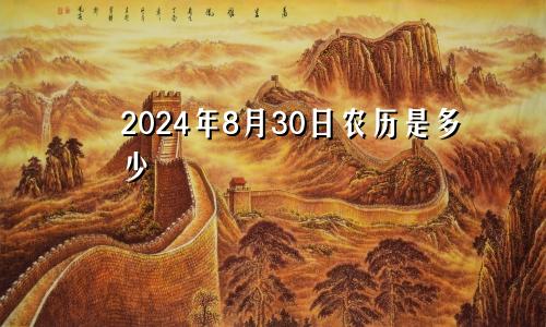 2024年8月30日农历是多少