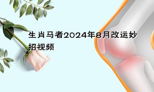 生肖马者2024年8月改运妙招视频