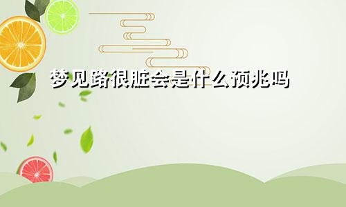 梦见路很脏会是什么预兆吗