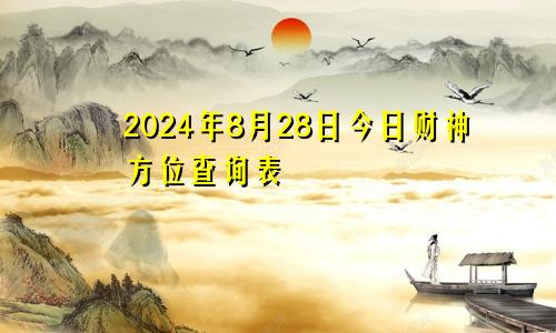 2024年8月28日今日财神方位查询表