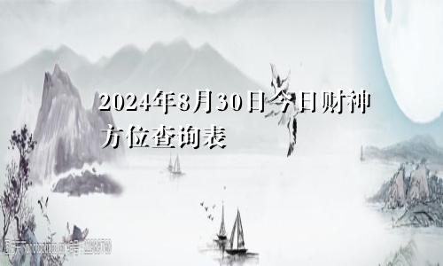 2024年8月30日今日财神方位查询表