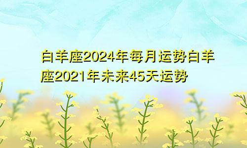 白羊座2024年每月运势白羊座2021年未来45天运势