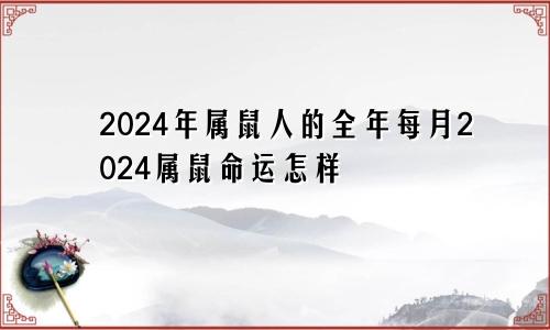 2024年属鼠人的全年每月2024属鼠命运怎样