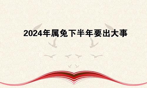 2024年属兔下半年要出大事