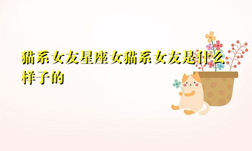 猫系女友星座女猫系女友是什么样子的