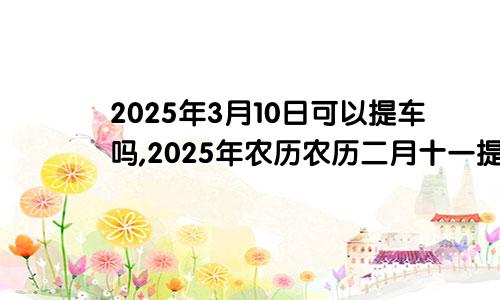 2025年3月10日可以提车吗,2025年农历农历二月十一提车好不好,是好日子吗